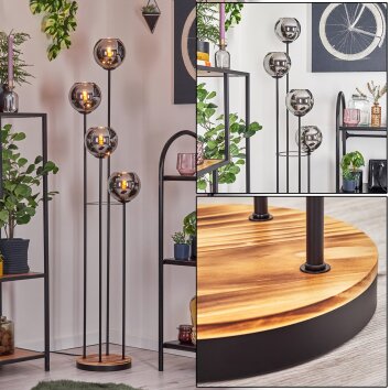 Koyoto Lampa stojąca 30 cm Jasne drewno, Czarny, 4-punktowe Koyoto Lampa stojąca 30 cm Jasne drewno, Czarny, 4-punktowe