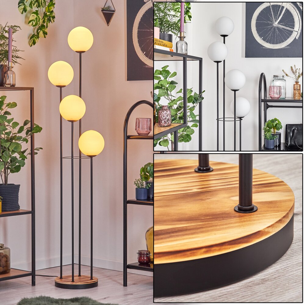 Gastor Lampa stojąca 25 cm Jasne drewno, Czarny, 4-punktowe main product photo