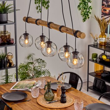 Ripoll Lampa wisząca, Kula świetlna, Lampa wisząca Ecru, Czarny, 5-punktowe
