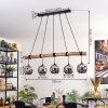 Ripoll lampa wisząca, kula świetlna, lampa wisząca kolory naturalne, czarny, 5-punktowe