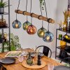 Ripoll lampa wisząca, kula świetlna, lampa wisząca niebeieski, zielony, miedziany, 5-punktowe