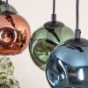 Ripoll lampa wisząca, kula świetlna, lampa wisząca niebeieski, zielony, miedziany, 5-punktowe
