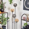 Koyoto lampa stojąca 30 cm bursztynowy, chrom, przydymiony, 4-punktowe