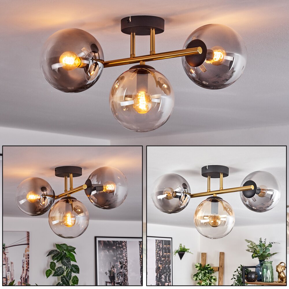 Gastor Lampa sufitowa, Kula świetlna Złoty, Czarny, 3-punktowe main product photo