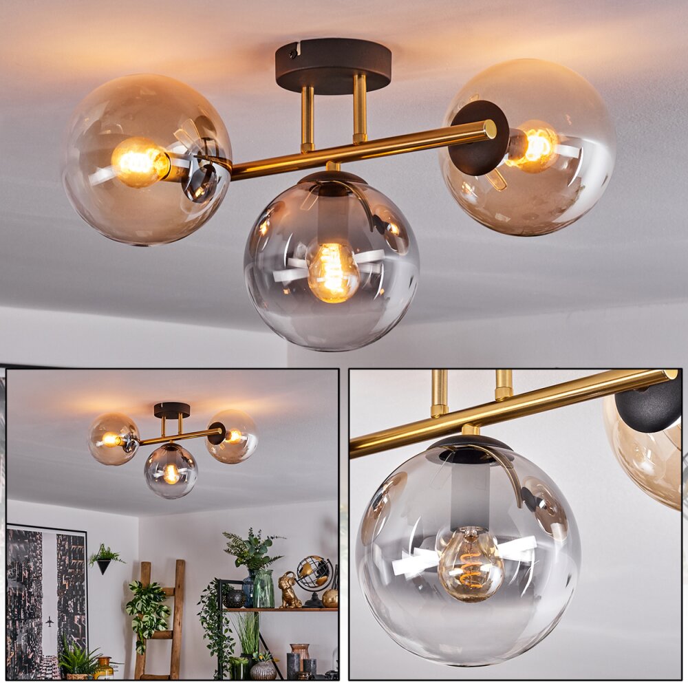Gastor Lampa sufitowa, Kula świetlna 42 cm Złoty, Czarny, 3-punktowe main product photo