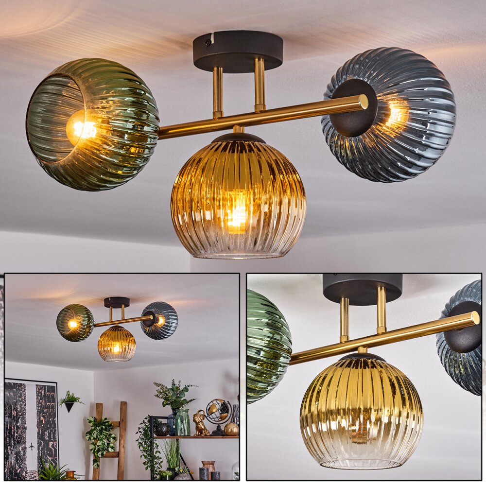 Koyoto Lampa sufitowa, Kula świetlna 30 cm Złoty, Czarny, 3-punktowe main product photo