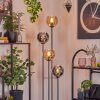 Koyoto lampa stojąca 30 cm bursztynowy, chrom, przydymiony, 4-punktowe