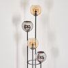 Koyoto lampa stojąca 30 cm bursztynowy, chrom, przydymiony, 4-punktowe