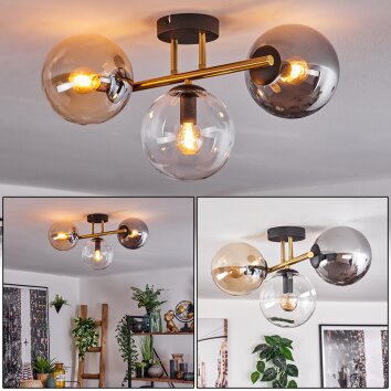 Gastor Lampa sufitowa, Kula świetlna 42 cm Złoty, Czarny, 3-punktowe