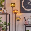 Koyoto lampa stojąca 30 cm ciemne drewno, czarny, 3-punktowe