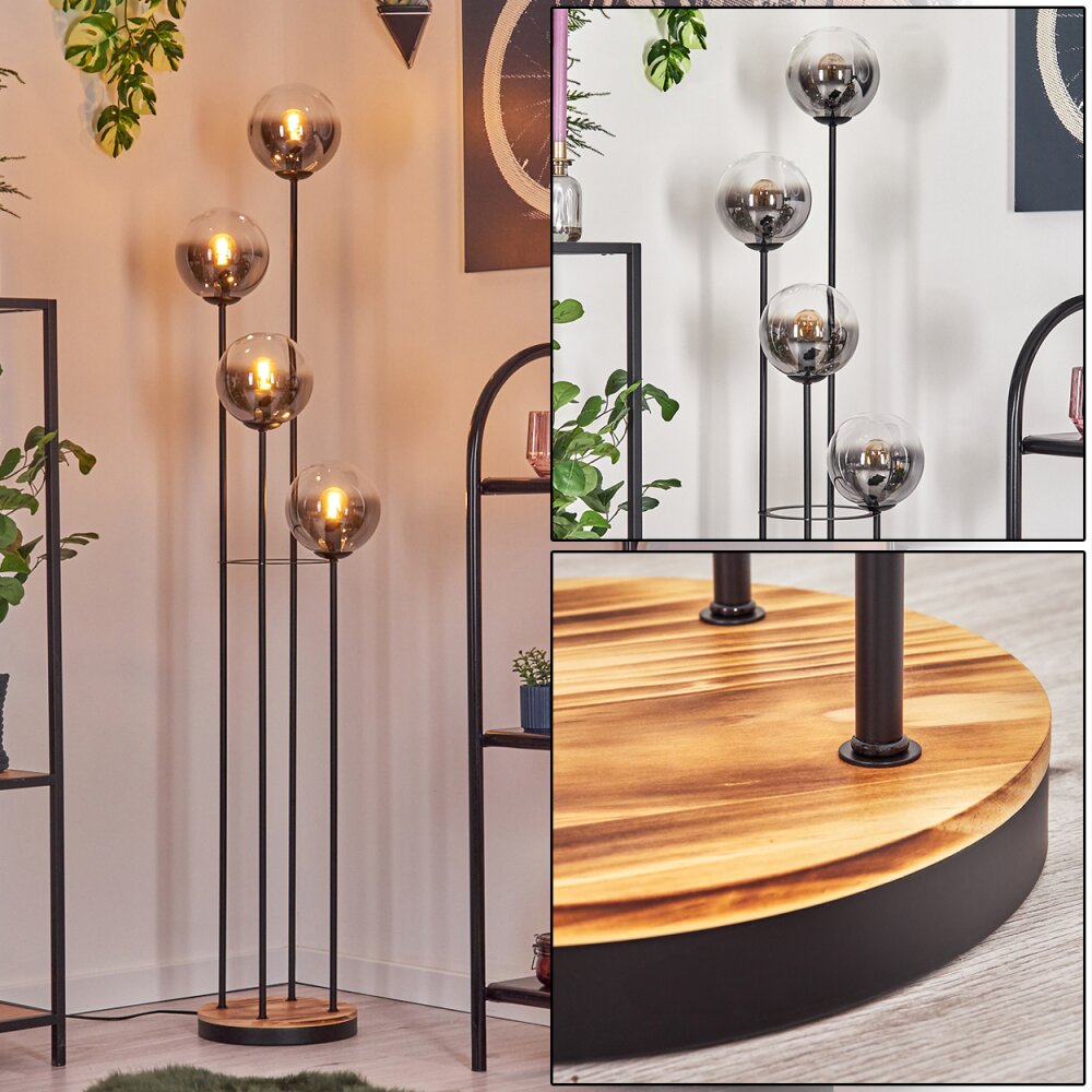 Gastor Lampa stojąca 30 cm Jasne drewno, Czarny, 4-punktowe main product photo