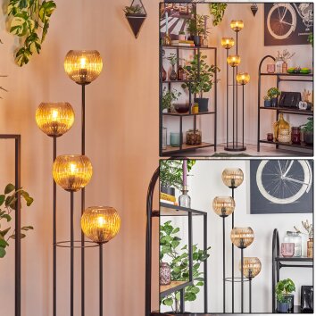 Koyoto lampa stojąca 30 cm bursztynowy, 4-punktowe