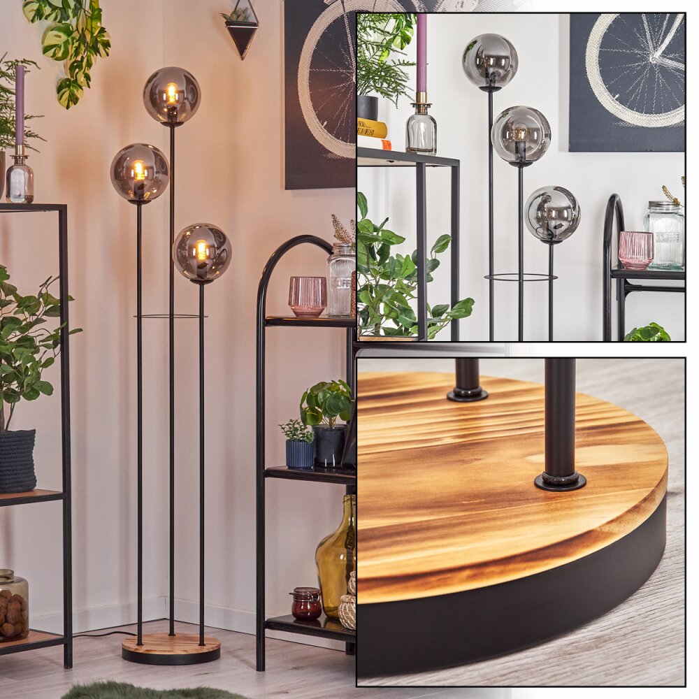 Gastor Lampa stojąca 25 cm Jasne drewno, Czarny, 3-punktowe main product photo