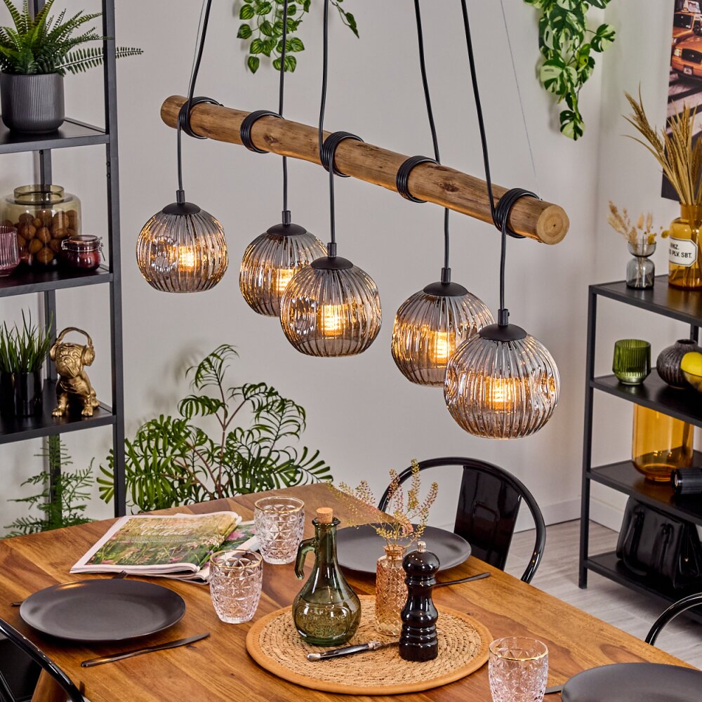 Ripoll Lampa wisząca, Kula świetlna, Lampa wisząca Ecru, Czarny, 5-punktowe main product photo