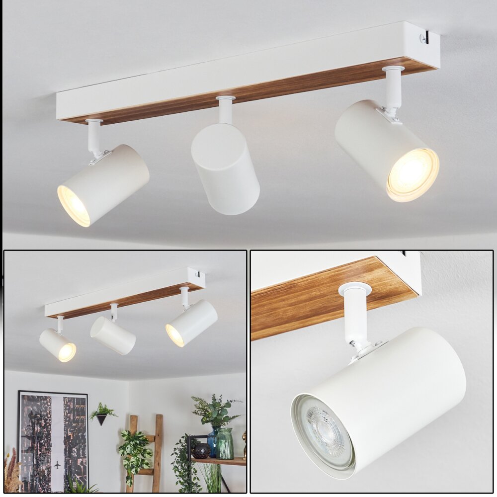 Gesteira Lampa sufitowa, Spot sufitowy Ecru, Biały, 3-punktowe main product photo