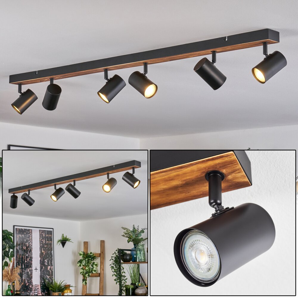Gesteira Lampa sufitowa, Spot sufitowy Ecru, Czarny, 6-punktowe main product photo