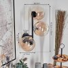 Chehalis Kula świetlna, Lampa ścienna 33 cm W kolorze bursztynu, Przezroczysty, 3-punktowe