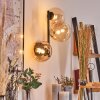 Chehalis Kula świetlna, Lampa ścienna 33 cm W kolorze bursztynu, Przezroczysty, 3-punktowe