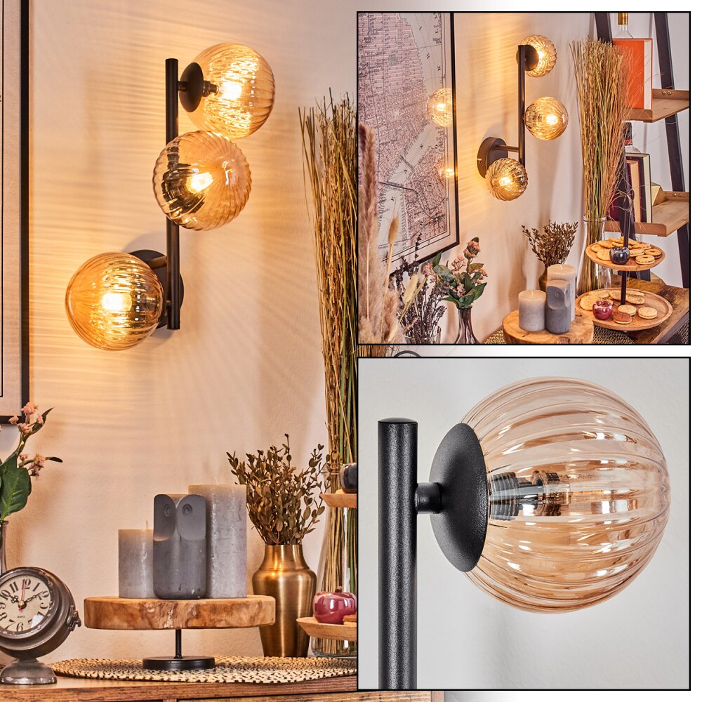 Chehalis Kula świetlna, Lampa ścienna W kolorze bursztynu, 3-punktowe main product photo