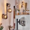 Chehalis Kula świetlna, Lampa ścienna 23 cm Chrom, Przezroczysty, Przydymiony, 3-punktowe