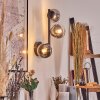 Chehalis Kula świetlna, Lampa ścienna 23 cm Chrom, Przezroczysty, Przydymiony, 3-punktowe