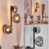 Chehalis Kula świetlna, Lampa ścienna 23 cm Chrom, Przezroczysty, Przydymiony, 3-punktowe