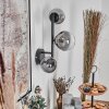 Chehalis Kula świetlna, Lampa ścienna 23 cm Chrom, Przezroczysty, Przydymiony, 3-punktowe