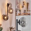 Chehalis Kula świetlna, Lampa ścienna 28 cm Chrom, Przezroczysty, Przydymiony, 3-punktowe