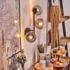 Chehalis Kula świetlna, Lampa ścienna 28 cm Chrom, Przezroczysty, Przydymiony, 3-punktowe