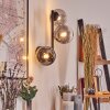 Chehalis Kula świetlna, Lampa ścienna 28 cm Chrom, Przezroczysty, Przydymiony, 3-punktowe