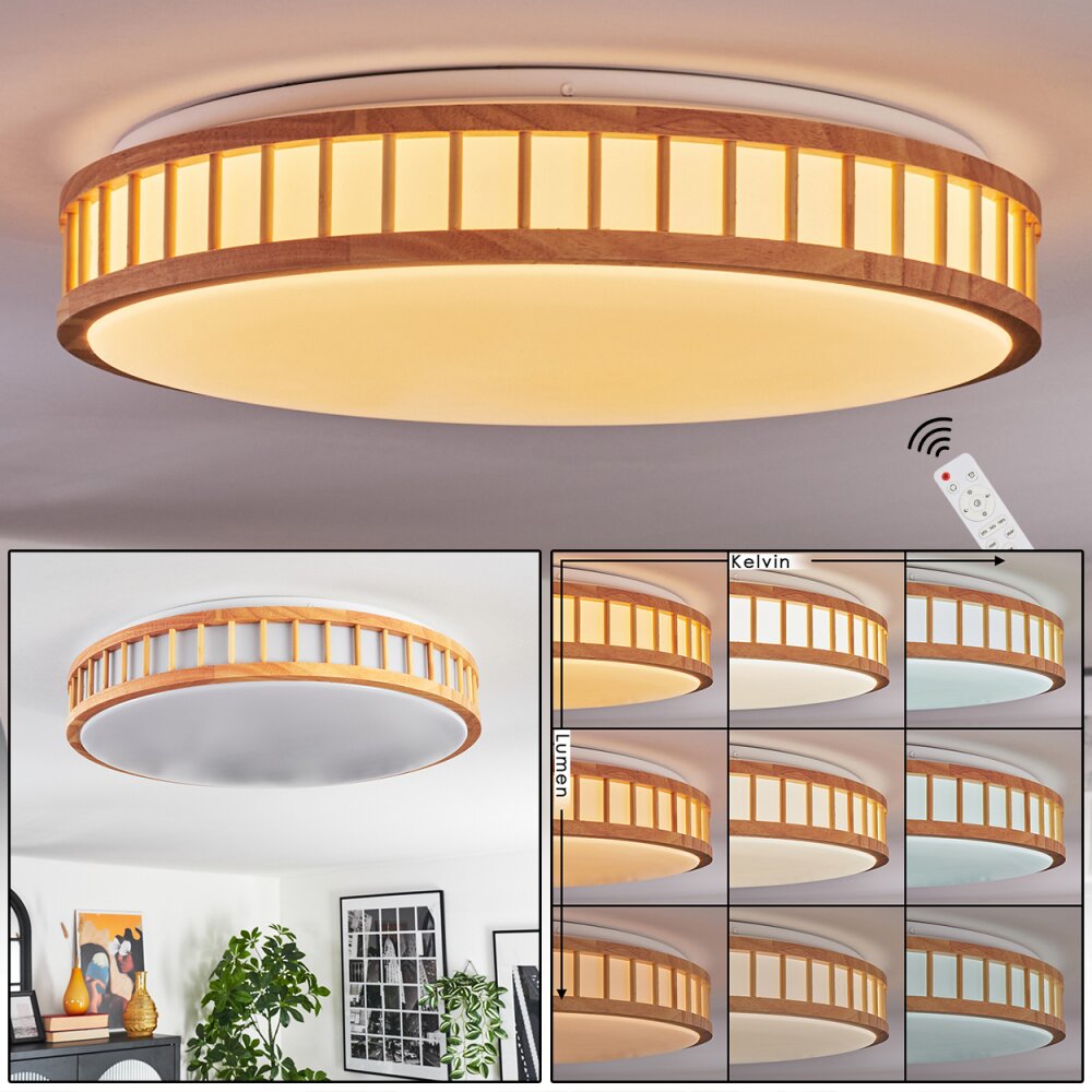 Amarelos Lampa sufitowa LED Ecru, Biały, 1-punktowy, Zdalne sterowanie main product photo