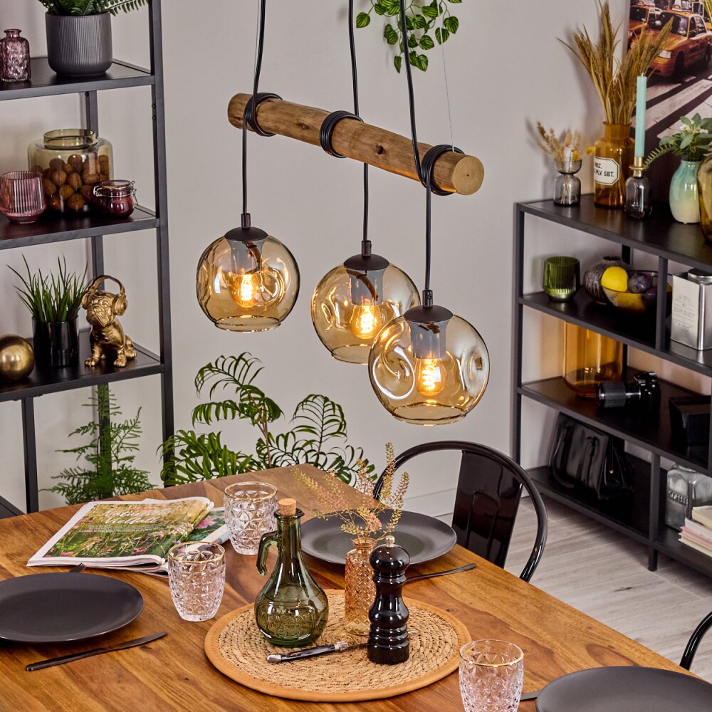 Ripoll Lampa wisząca, Kula świetlna, Lampa wisząca Ecru, Czarny, 3-punktowe main product photo