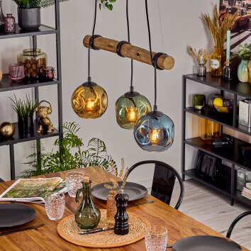 Ripoll Lampa wisząca, Kula świetlna, Lampa wisząca Ecru, Czarny, 3-punktowe