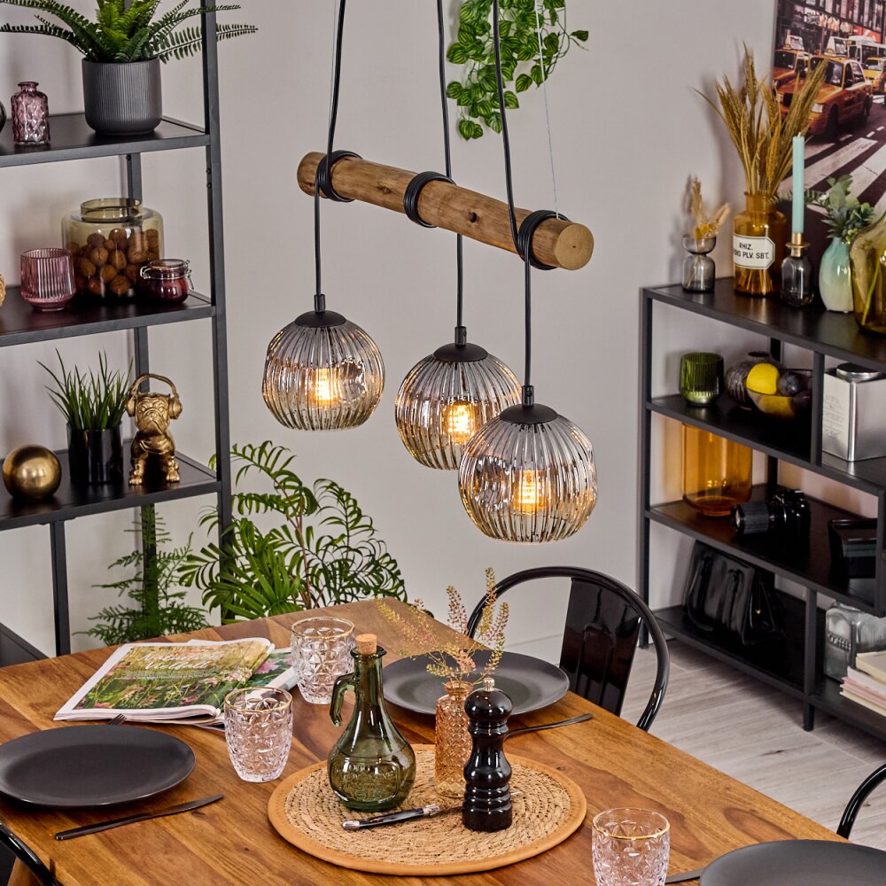 Ripoll Lampa wisząca, Kula świetlna, Lampa wisząca Ecru, Czarny, 3-punktowe main product photo