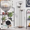 Koyoto Lampa stojąca 30 cm Jasne drewno, Czarny, 3-punktowe
