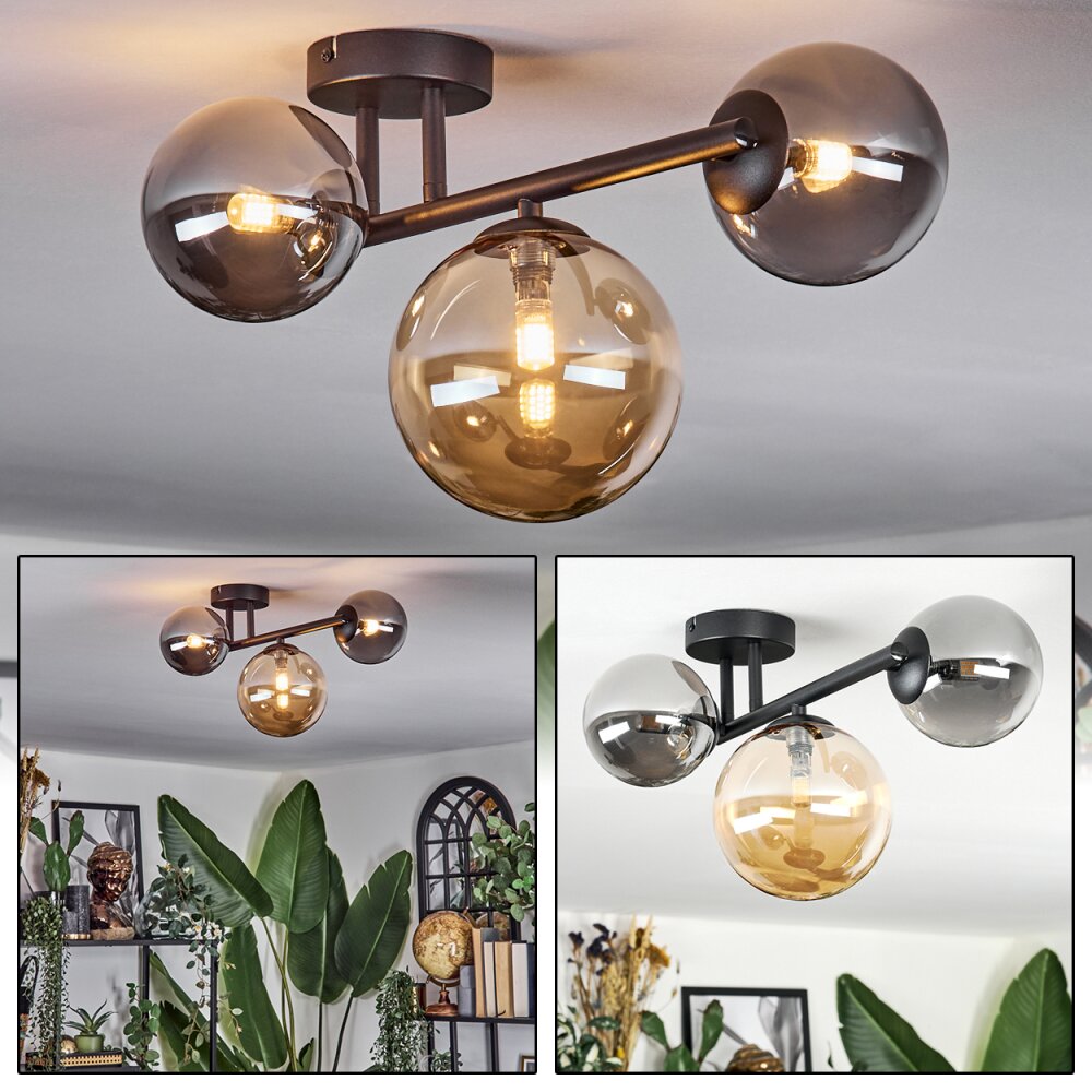 Chehalis Lampa sufitowa, Kula świetlna 23 cm W kolorze bursztynu, Przydymiony, 3-punktowe main product photo
