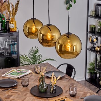 Koyoto Lampa wisząca, Kula świetlna, Lampa wisząca Czarny, 3-punktowe