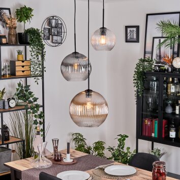Koyoto Lampa wisząca, Kula świetlna, Lampa wisząca 30 cm Czarny, 3-punktowe