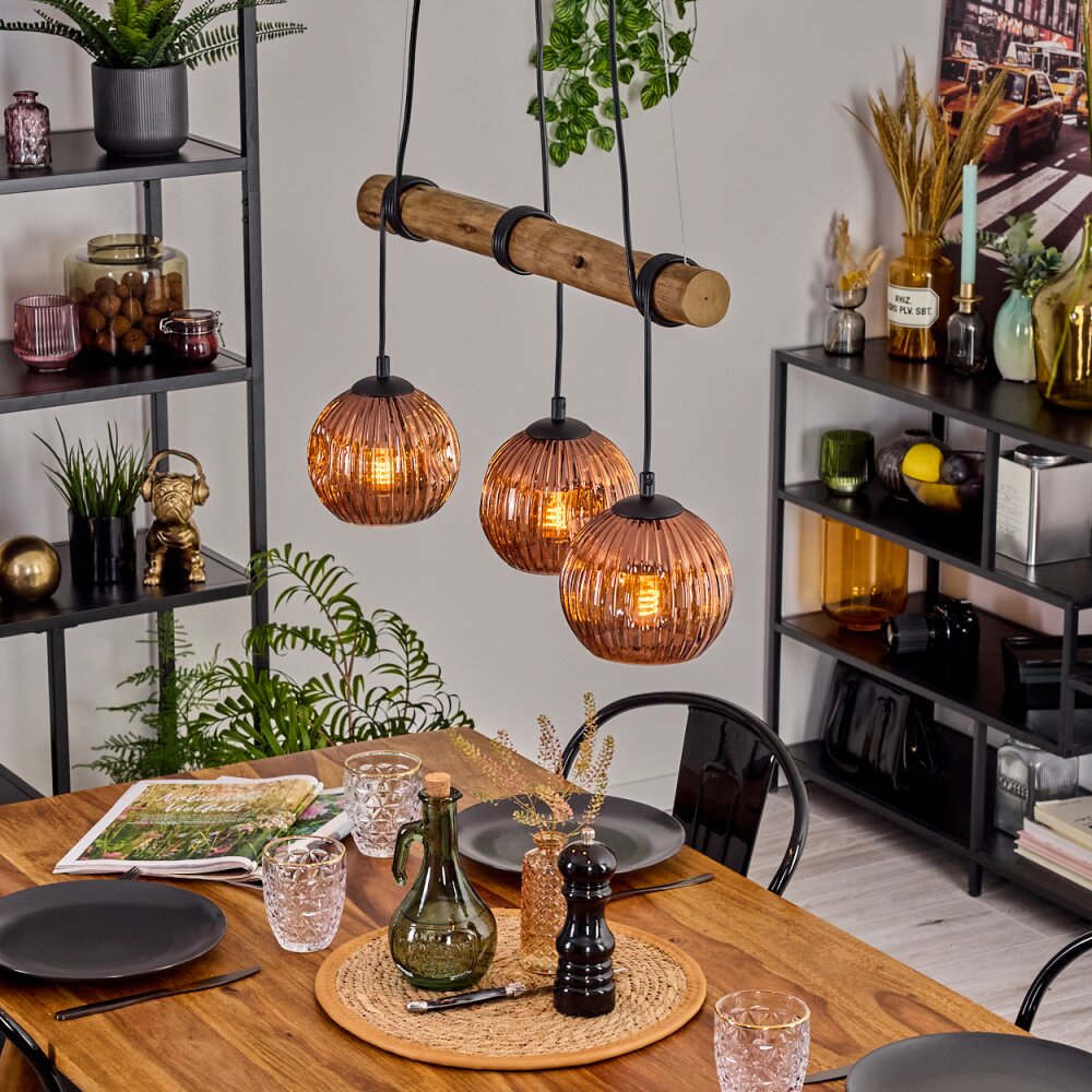Ripoll Lampa wisząca, Kula świetlna, Lampa wisząca Ecru, Czarny, 3-punktowe main product photo
