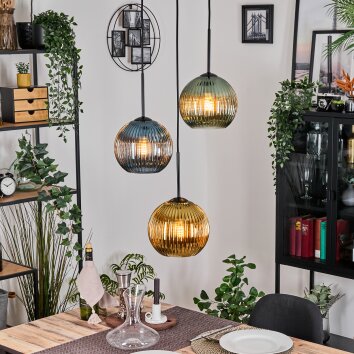 Koyoto Lampa wisząca, Kula świetlna, Lampa wisząca Czarny, 3-punktowe