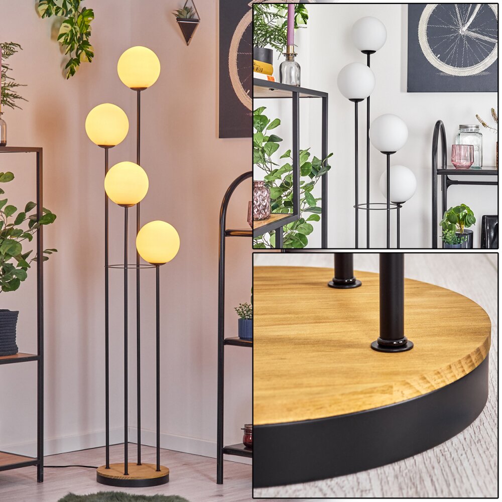 Gastor Lampa stojąca Ciemne drewno, Czarny, 4-punktowe main product photo