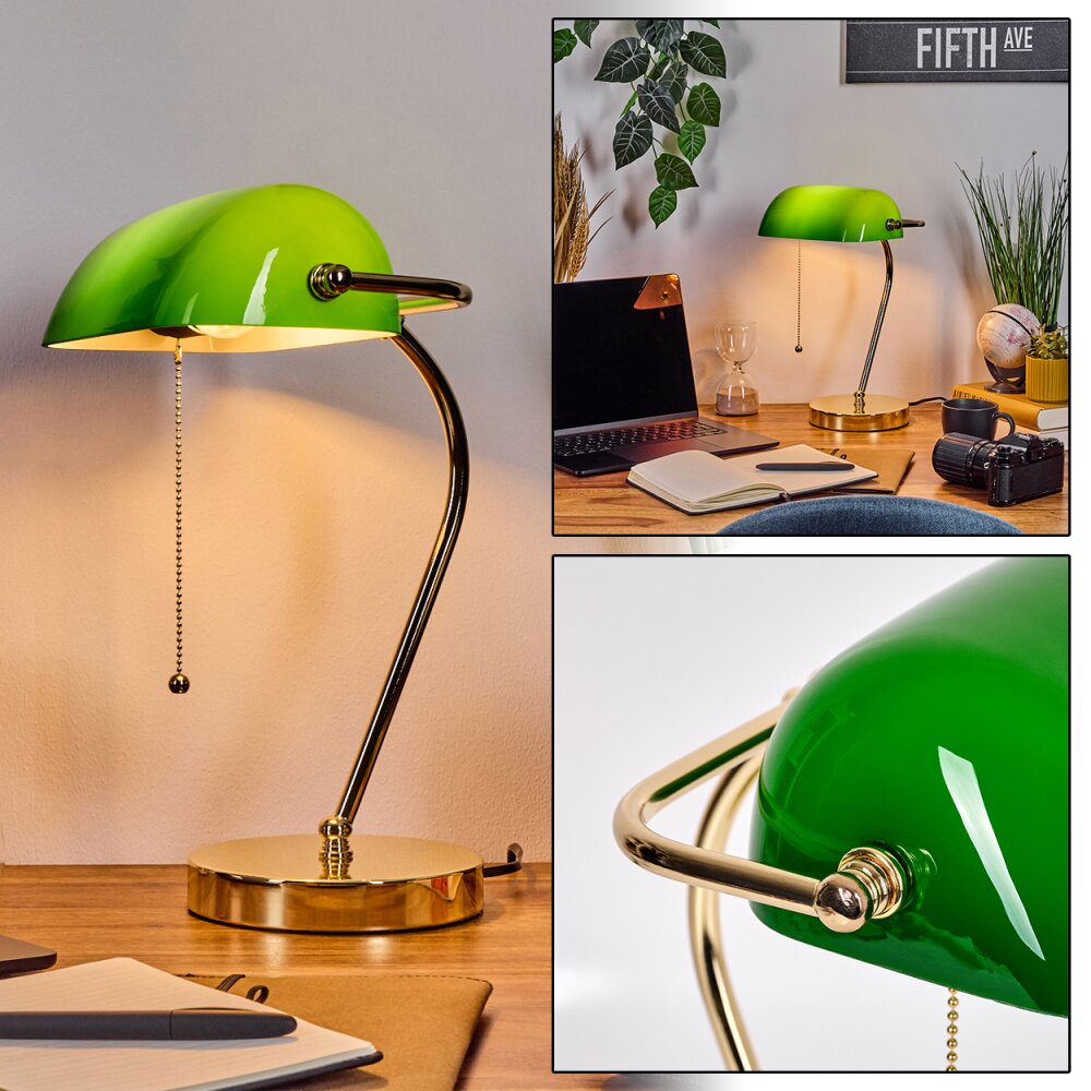 Tremoceira lampka bankierska, Lampa biurkowa, Lampa stołowa Mosiądz, 1-punktowy main product photo