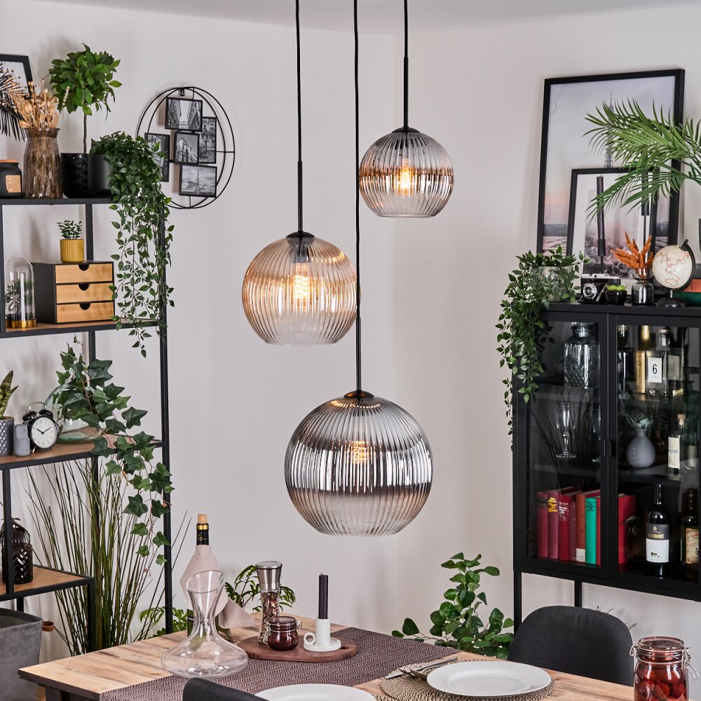 Koyoto Lampa wisząca, Kula świetlna, Lampa wisząca, Lampa wiszącego klastra W kolorze bursztynu, Przezroczysty, Przydymiony, 3-punktowe main product photo