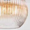 Koyoto lampa wisząca, kula świetlna, lampa wisząca, lampa wisząca kaskadowa bursztynowy, przezroczysty, przydymiony, 3-punktowe