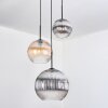 Koyoto lampa wisząca, kula świetlna, lampa wisząca, lampa wisząca kaskadowa bursztynowy, przezroczysty, przydymiony, 3-punktowe