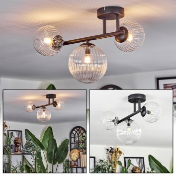 Chehalis Lampa sufitowa, Kula świetlna Przezroczysty, 3-punktowe Chehalis Lampa sufitowa, Kula świetlna Przezroczysty, 3-punktowe