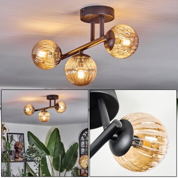 Chehalis Lampa sufitowa, Kula świetlna W kolorze bursztynu, 3-punktowe
