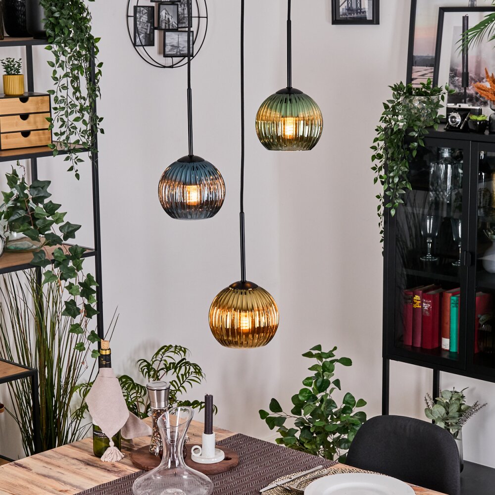 Koyoto Lampa wisząca, Kula świetlna, Lampa wisząca, Lampa wiszącego klastra Czarny, 3-punktowe main product photo