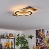Besperia Lampa sufitowa LED Wygląd drewna, Czarny, 1-punktowy