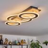 Besperia Lampa sufitowa LED Wygląd drewna, Czarny, 1-punktowy